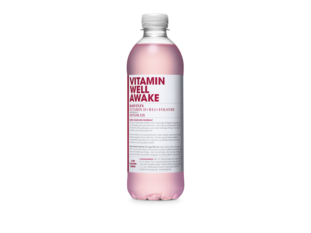 Vitamin Well Awake, hindbær 50 cl./ 12 s